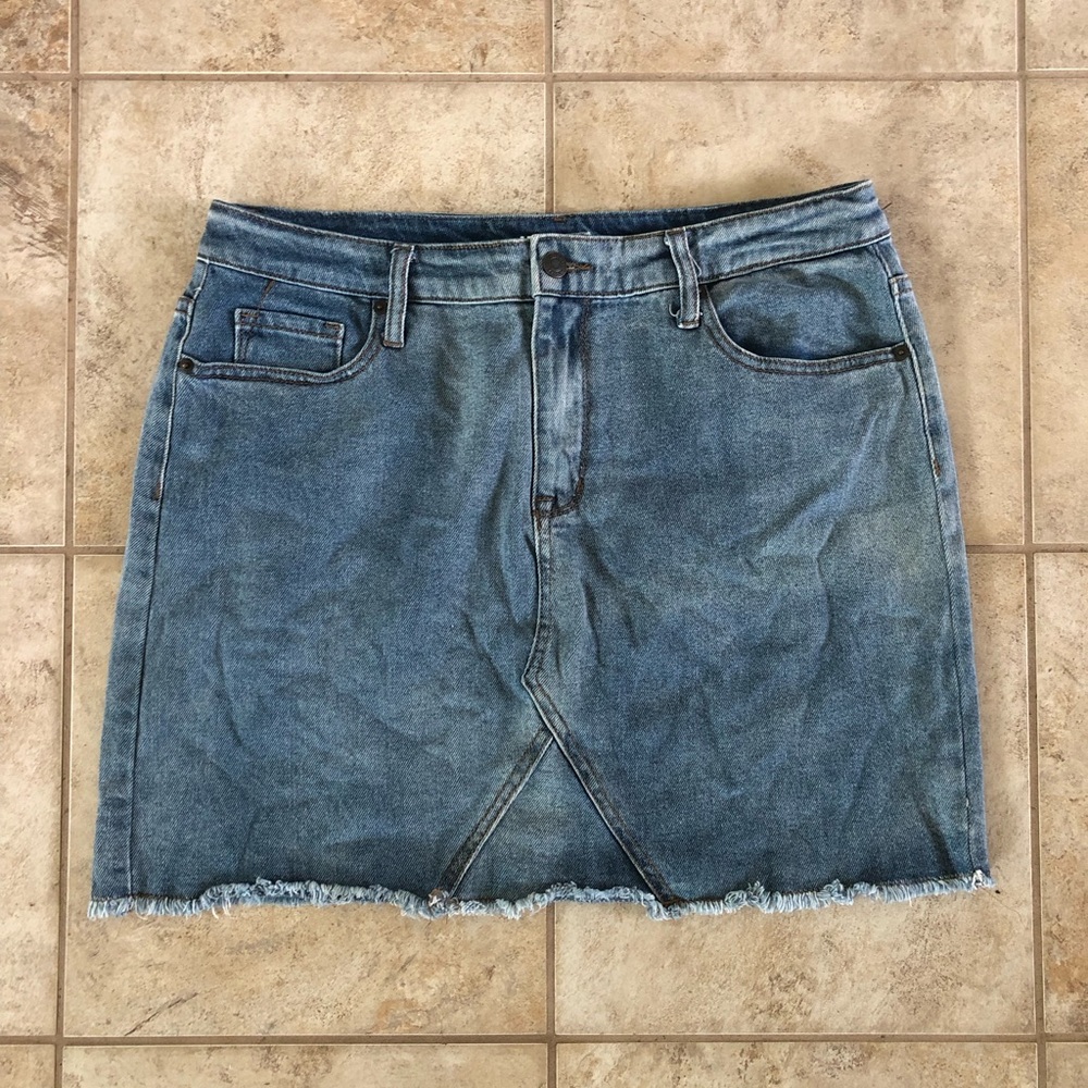 Mossimo Supply Co. Light Wash Blue Denim Mini Skirt Vintage Summer Rustic